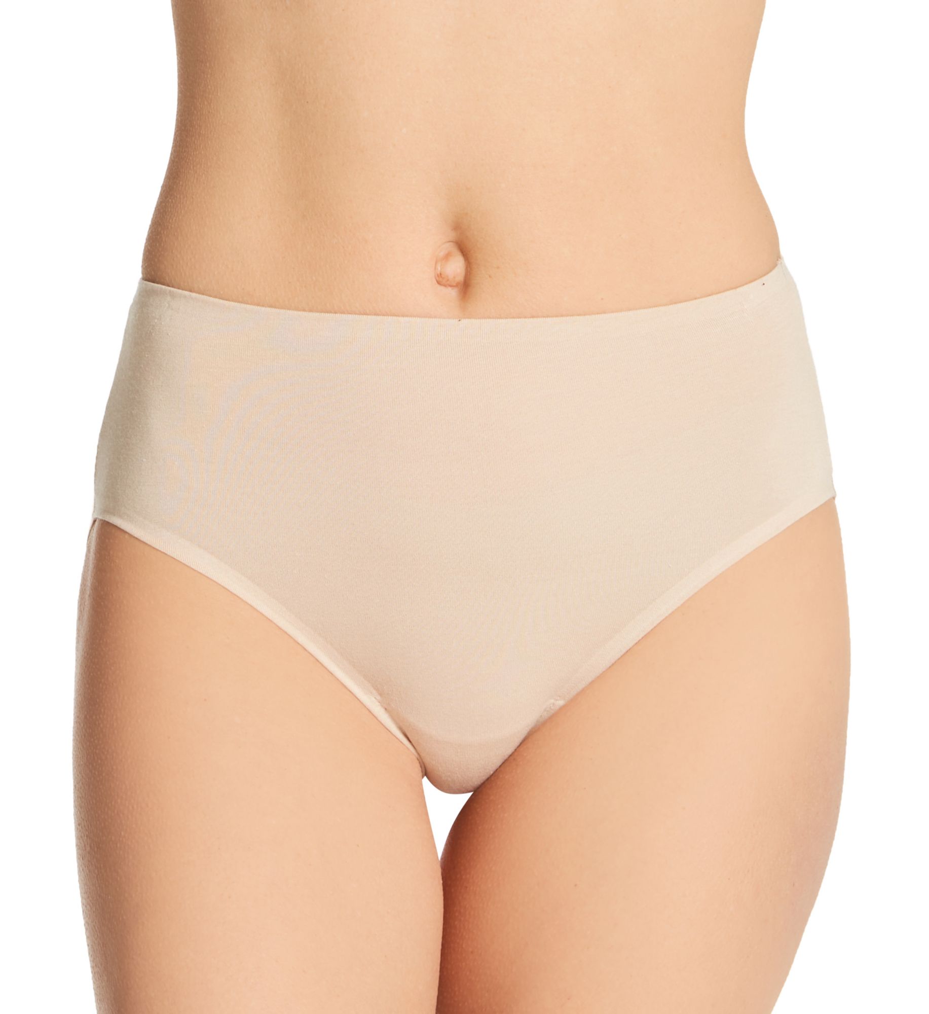 TC Fine Intimates Cotton Modal Hi Cut Brief Panty Warm Beige M  - Image 1