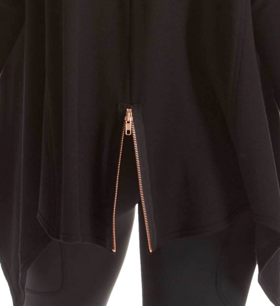 Black Zip Up Drape Jacket-cs1