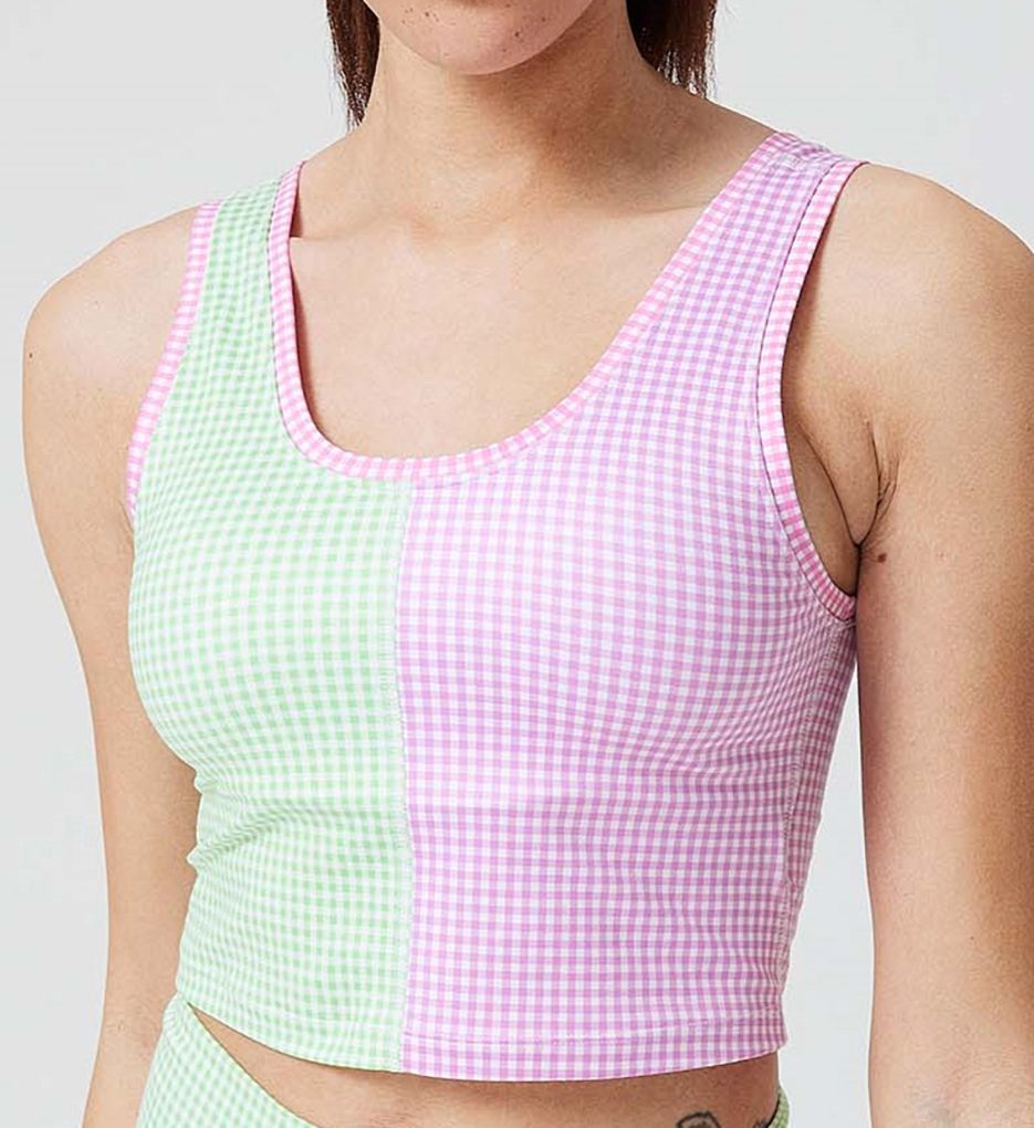 Gingham Print Sports Bra 