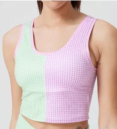 Retro Gingham TLC Crop Bralette w/ Shelf Bra