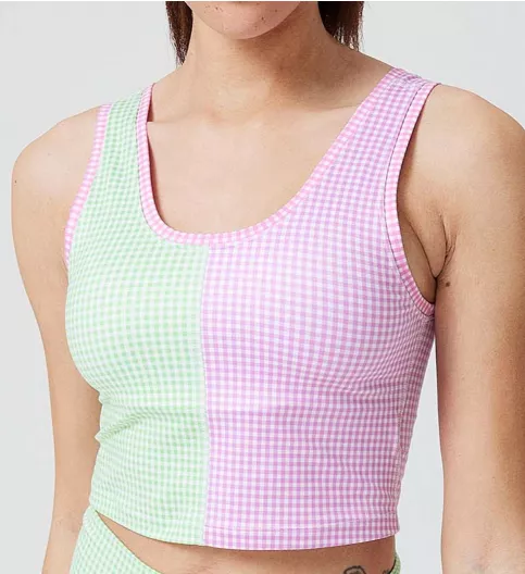 Terez Retro Gingham TLC Crop Bralette w/ Shelf Bra 2821