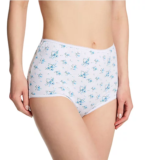 Teri Floral Cotton Brief Panty - 6 Pack 15001