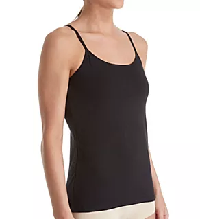 Cotton Camisole with Shelf Bra Black M