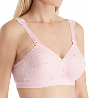 Crisscross Lightly Padded Wireless Bra Pink 36D