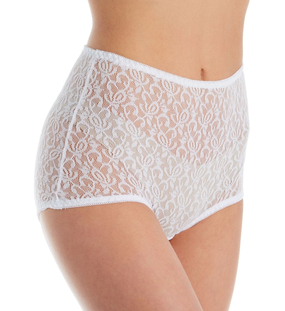 Shadowline® Nylon Full Brief Panty With Lace: Style 17082 - Basics