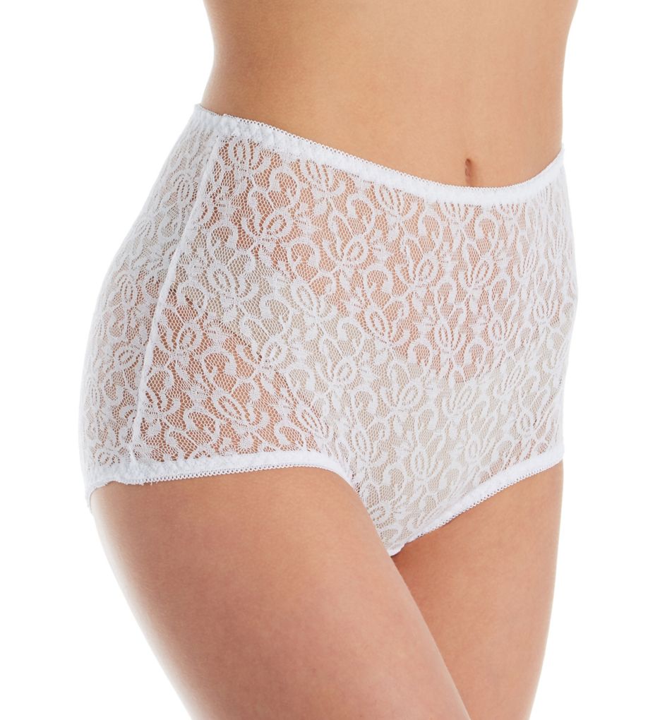 Basic Lace Full Cut Brief Panties - 3 Pack