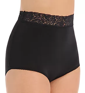 Grace Lace Trim Microfiber Brief Panty Black 7