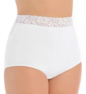 Grace Lace Trim Microfiber Brief Panty White 15