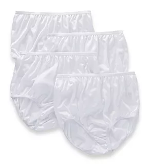 Full Cut Nylon Brief Panty - 4 Pack White 5