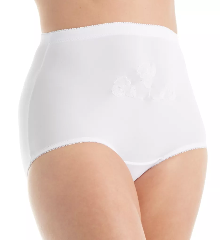 Rose Brief With Embroidered Pattern Panty White 6