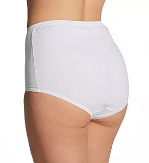 Cotton Brief Panty with Picot Elastic - 3 Pack White 6