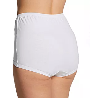 Cotton Brief Panty with Rib Cuffs - 3 Pack White 6