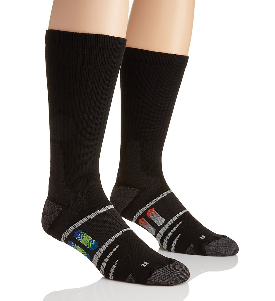 The Comfort Sock 18400202 Anti-Fatigue Crew Socks - 2 Pack (Black)