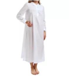 Viridiana Long Sleeve Long Gown White P