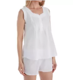 Abelia Sleeveless PJ Set White S