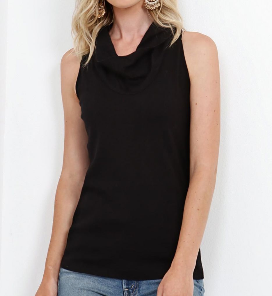 Cotton Sleeveless Cowl Neck Top-acs