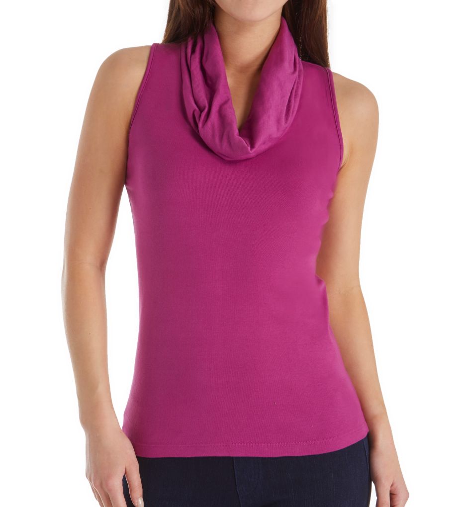 Cotton Sleeveless Cowl Neck Top-acs