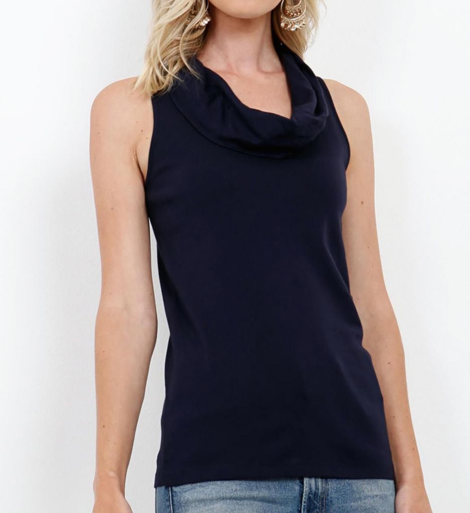 Cotton Sleeveless Cowl Neck Top-acs