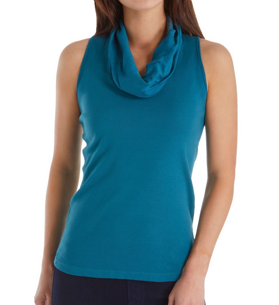 Cotton Sleeveless Cowl Neck Top-acs