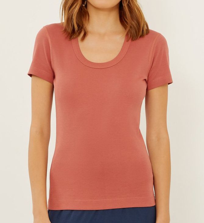 1X1 Short Sleeve Scoop Neck Tee-acs