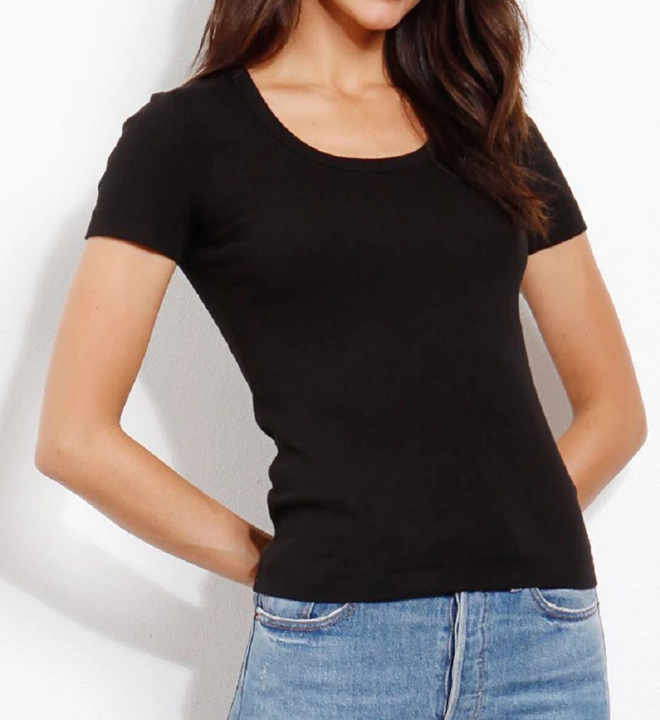 1X1 Short Sleeve Scoop Neck Tee-acs