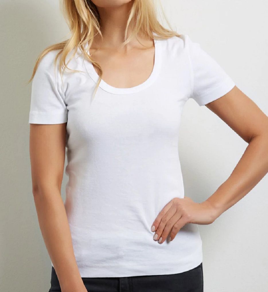 1X1 Short Sleeve Scoop Neck Tee-acs