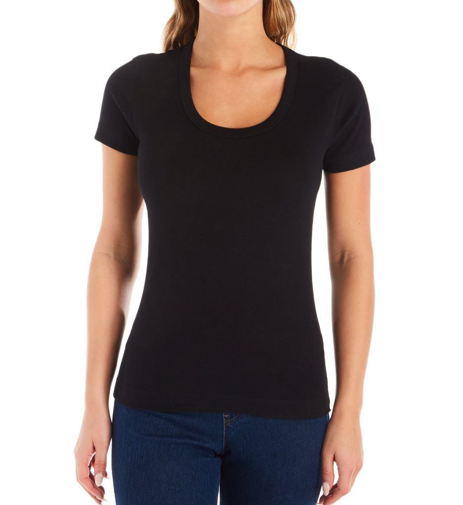 1X1 Short Sleeve Scoop Neck Tee-fs