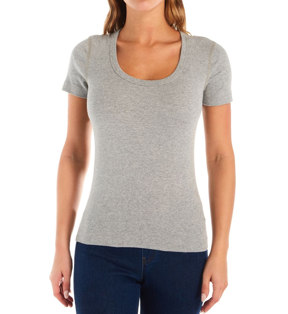 1X1 Short Sleeve Scoop Neck Tee-fs