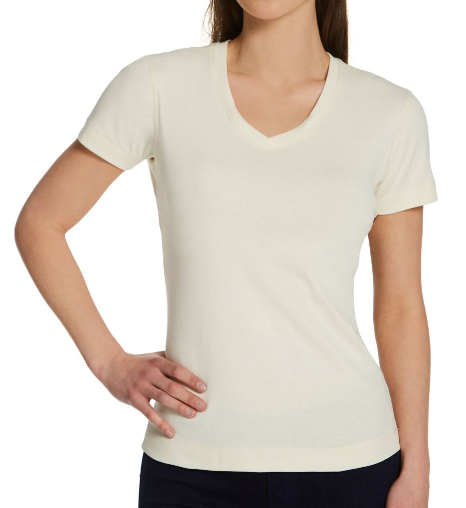 1x1 Short Sleeve Mid-V-Neck Tee-acs