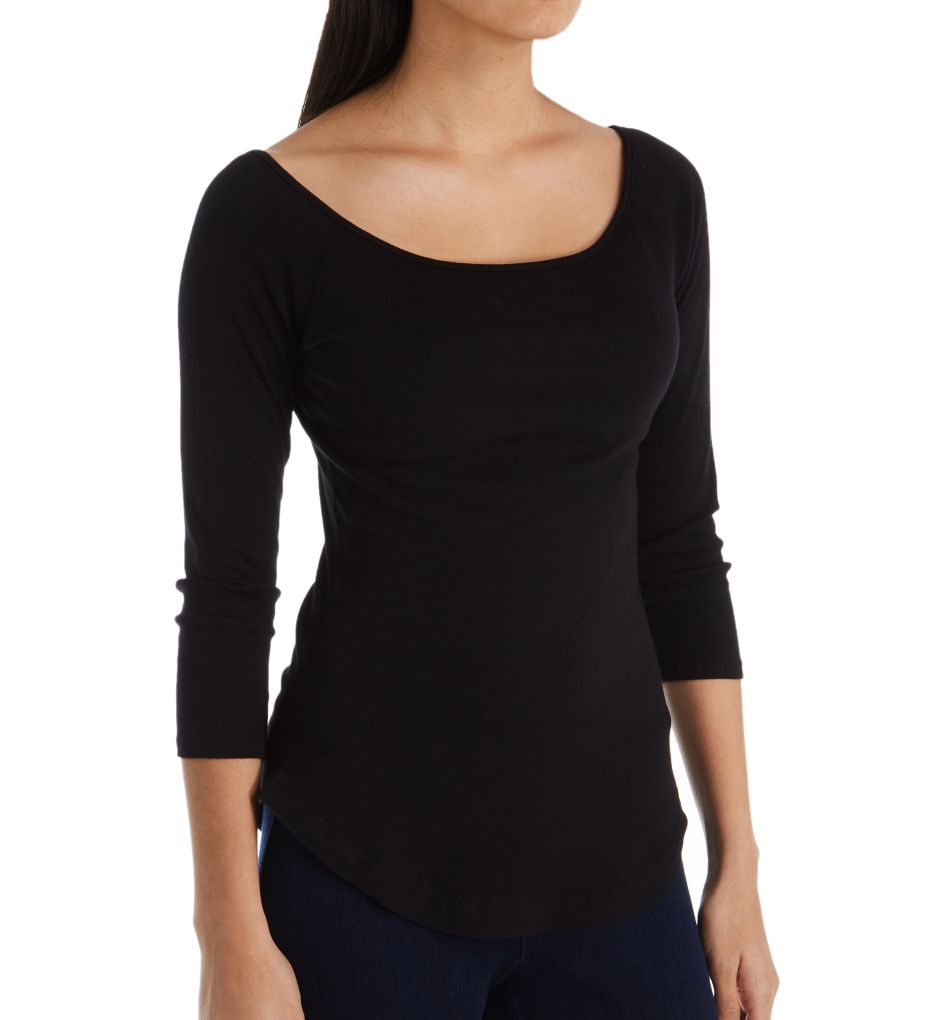 Heritage Knit 3/4 Sleeve Ballet Top w/ Curved Hem-acs