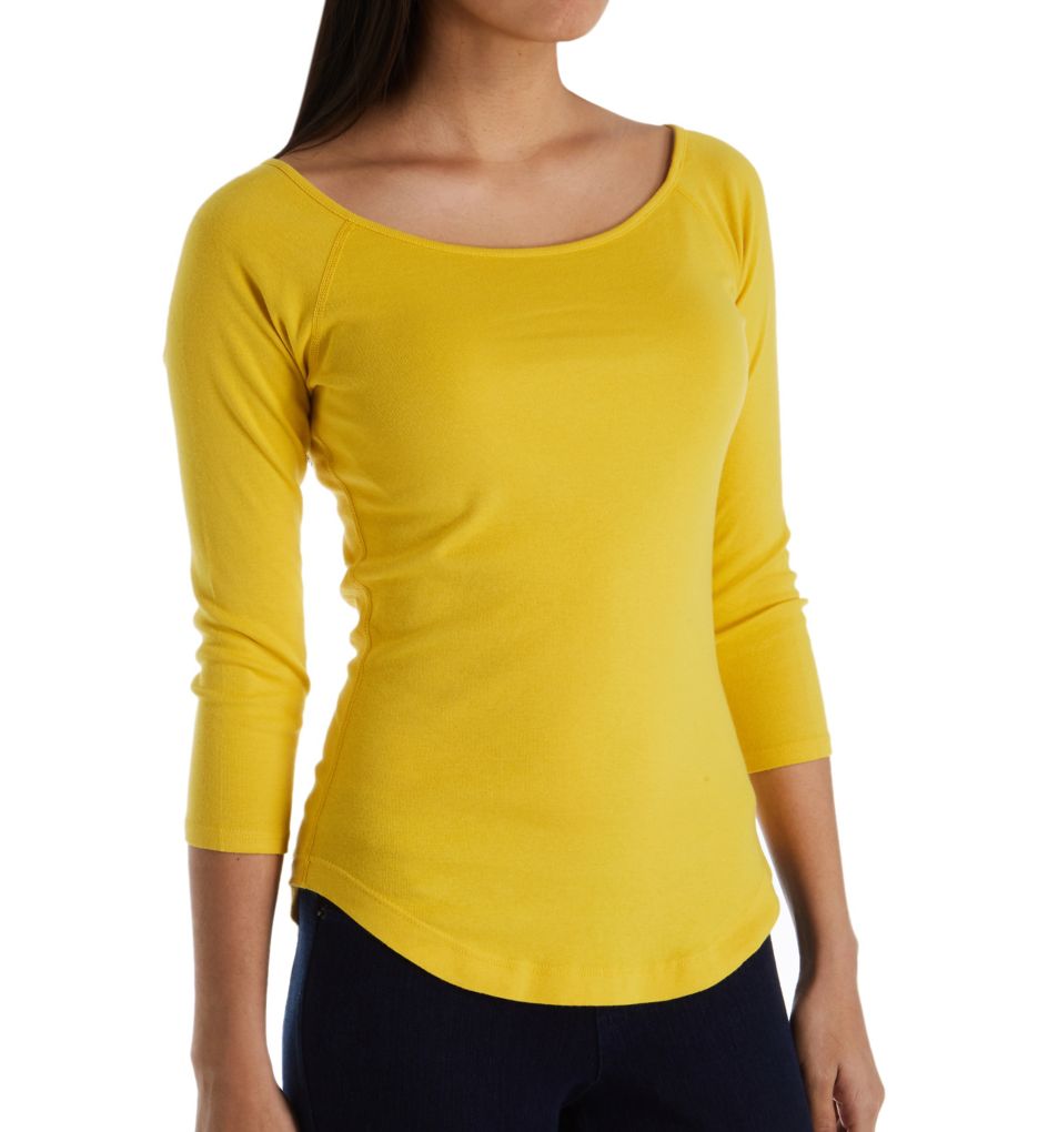 Heritage Knit 3/4 Sleeve Ballet Top w/ Curved Hem-acs