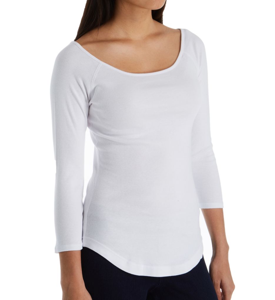 Heritage Knit 3/4 Sleeve Ballet Top w/ Curved Hem-acs