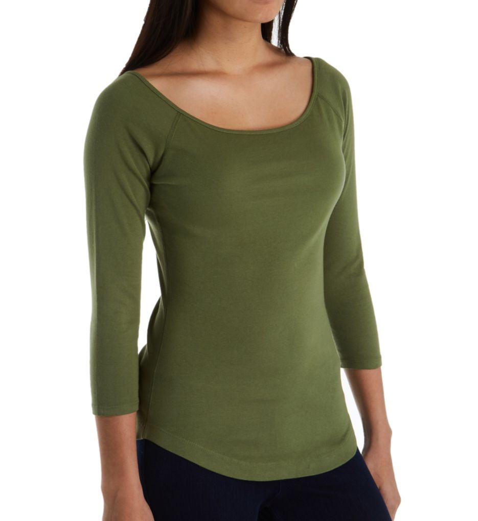 Heritage Knit 3/4 Sleeve Ballet Top w/ Curved Hem-gs