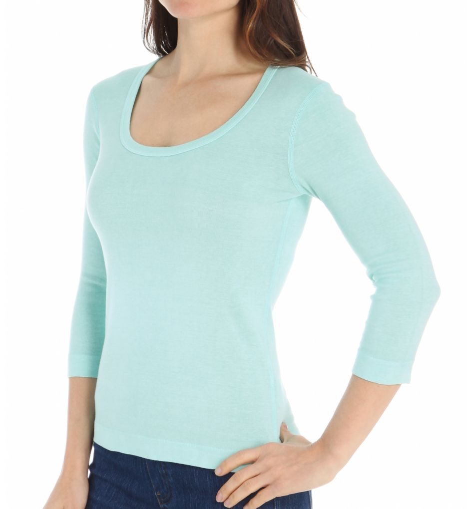 3/4 Sleeve Scoop Neck Tee-acs