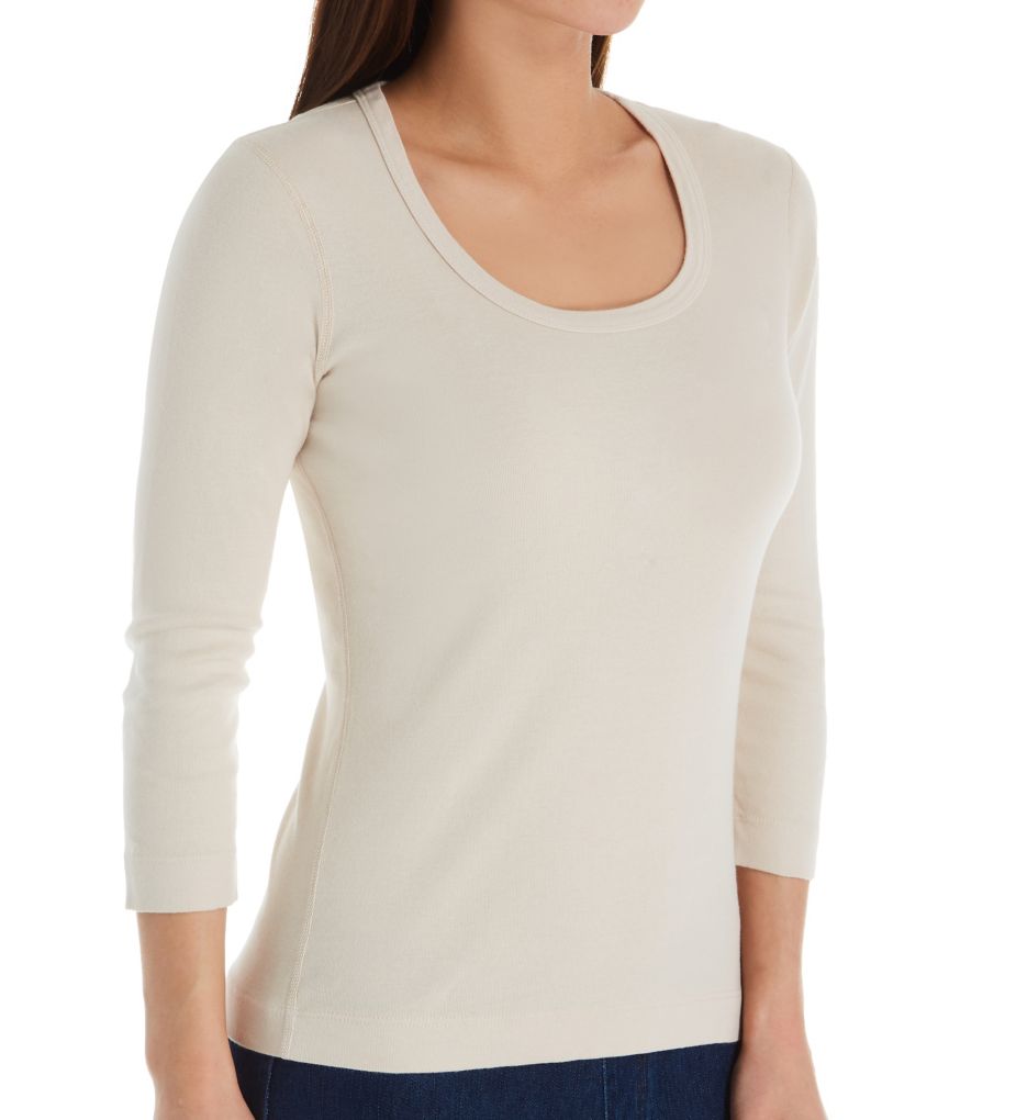 3/4 Sleeve Scoop Neck Tee-acs