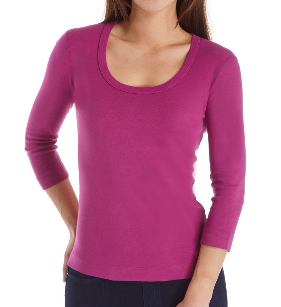 3/4 Sleeve Scoop Neck Tee-acs