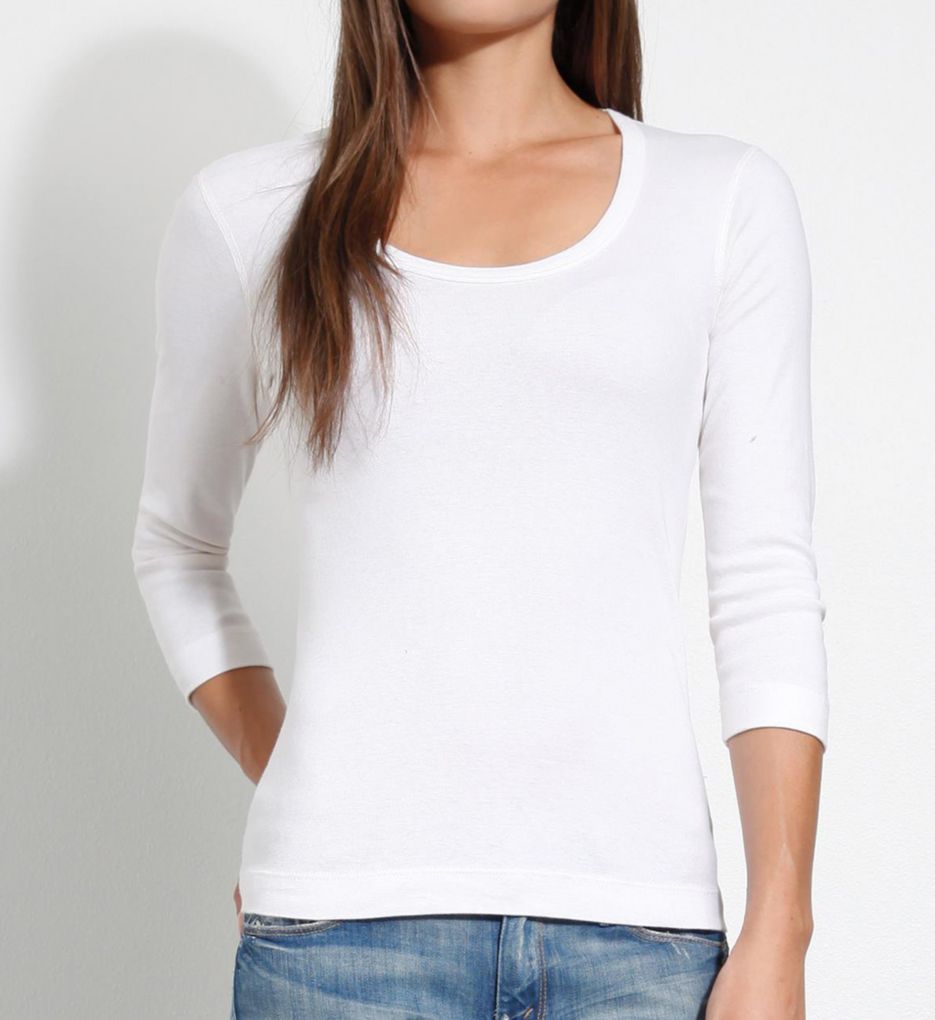 3/4 Sleeve Scoop Neck Tee-acs