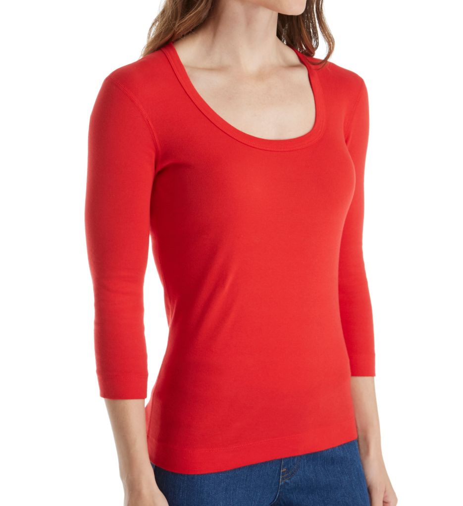 3/4 Sleeve Scoop Neck Tee-acs