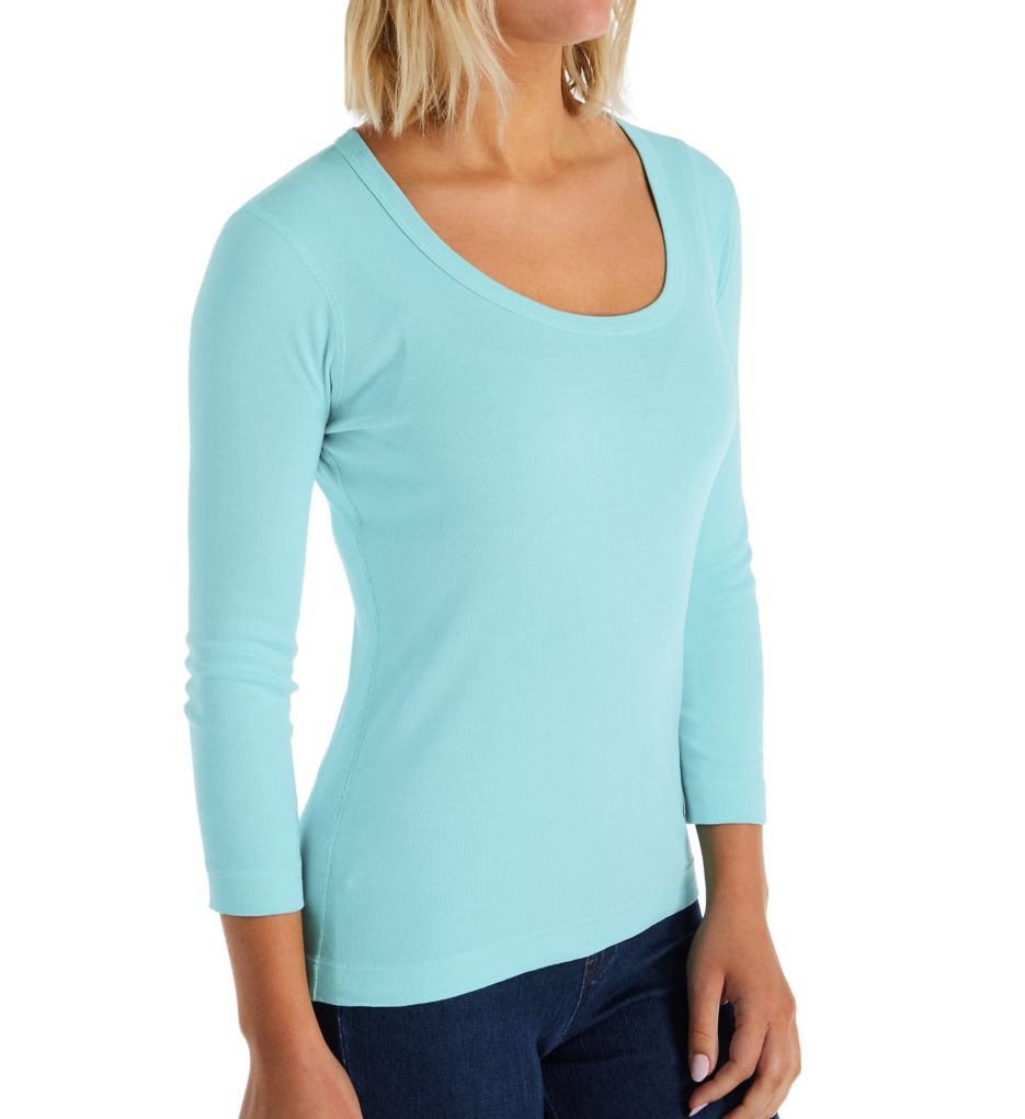 3/4 Sleeve Scoop Neck Tee-acs