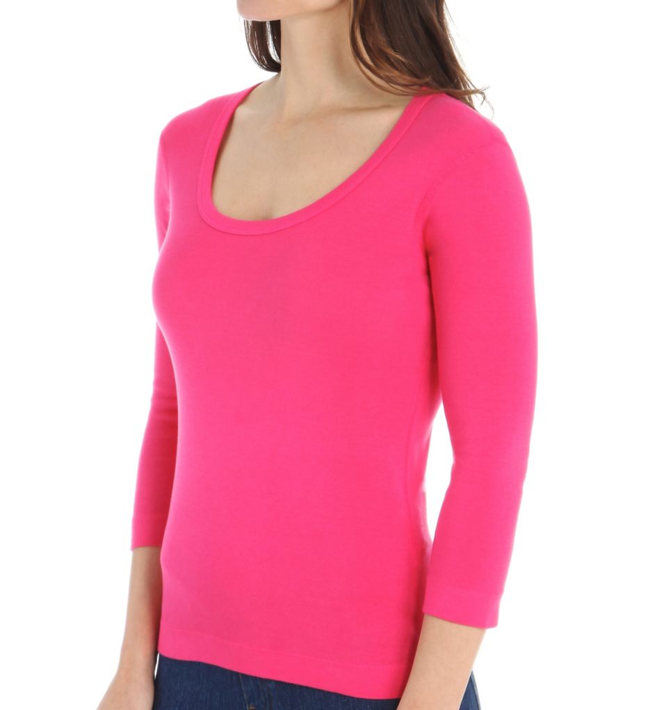 3/4 Sleeve Scoop Neck Tee-acs