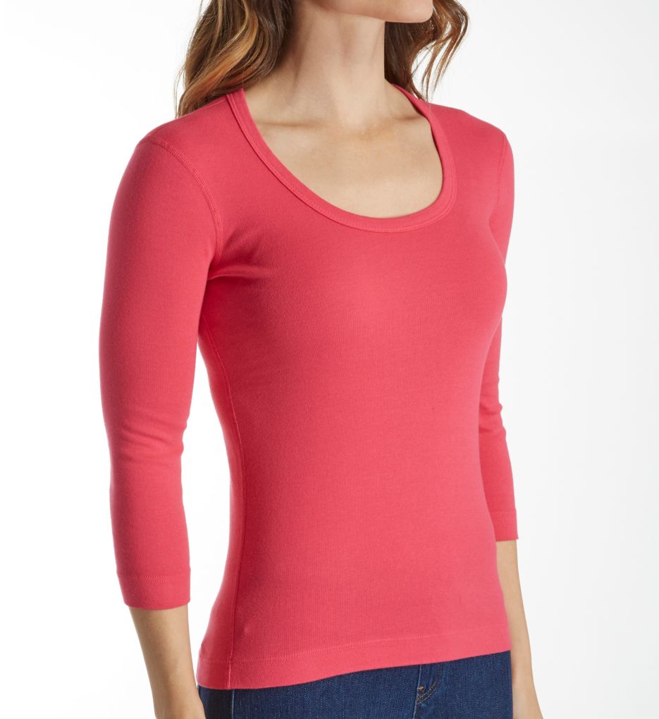 3/4 Sleeve Scoop Neck Tee-acs