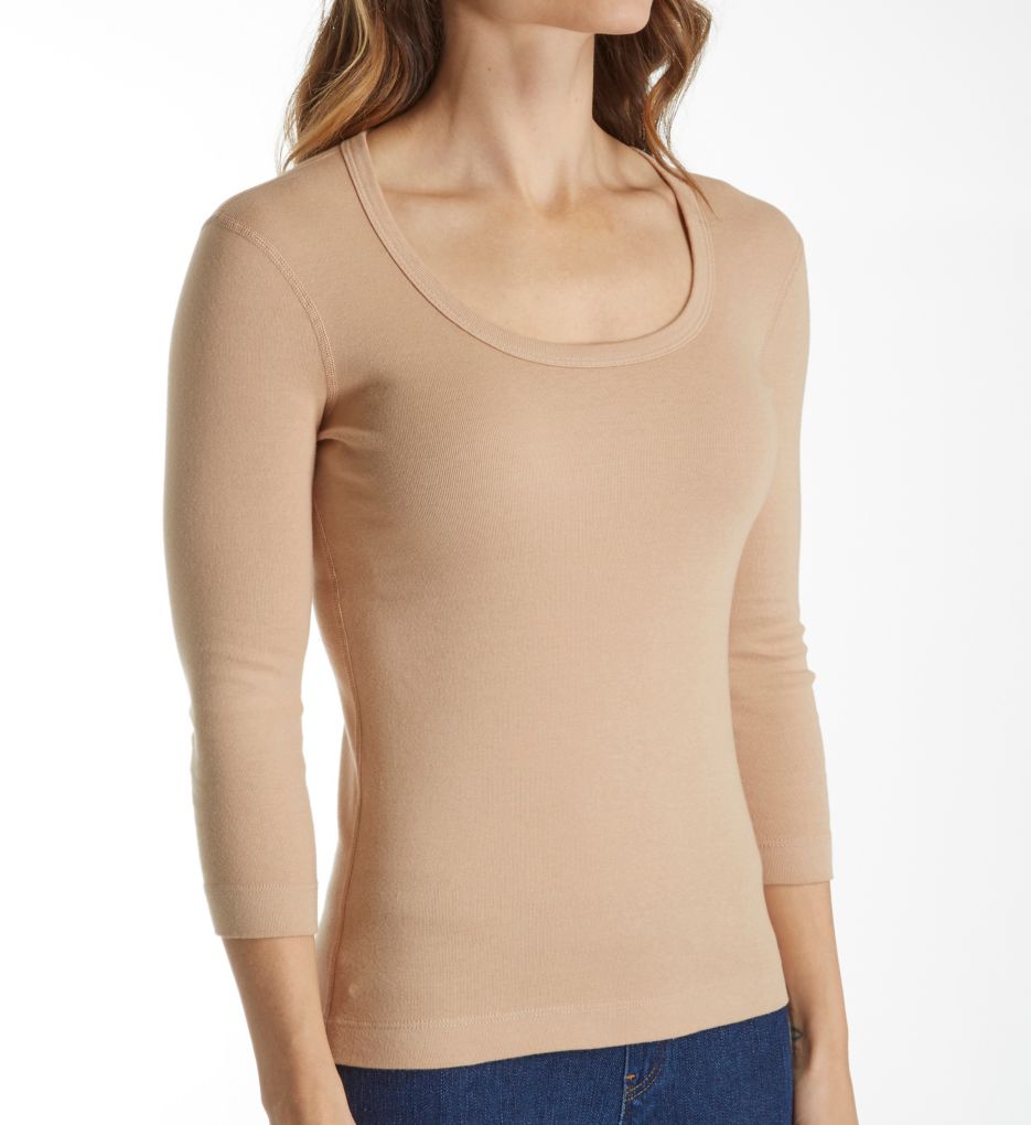 3/4 Sleeve Scoop Neck Tee-acs