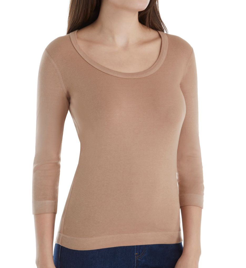 3/4 Sleeve Scoop Neck Tee-acs