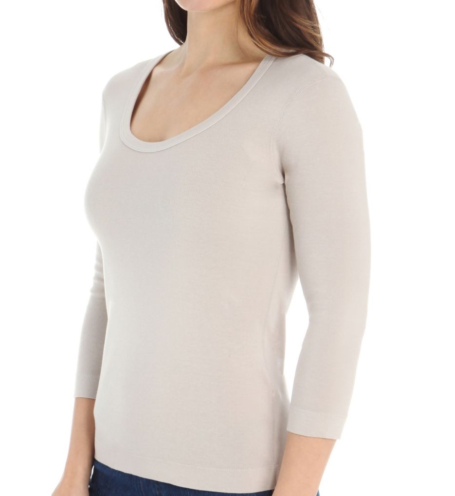 3/4 Sleeve Scoop Neck Tee-acs