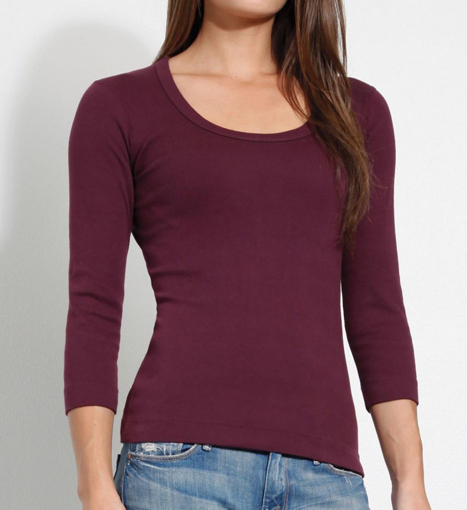 3/4 Sleeve Scoop Neck Tee-acs