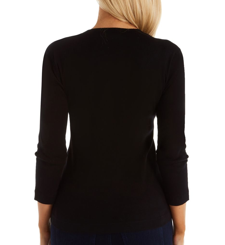 1x1 Deep V-Neck 3/4 Sleeve Tee