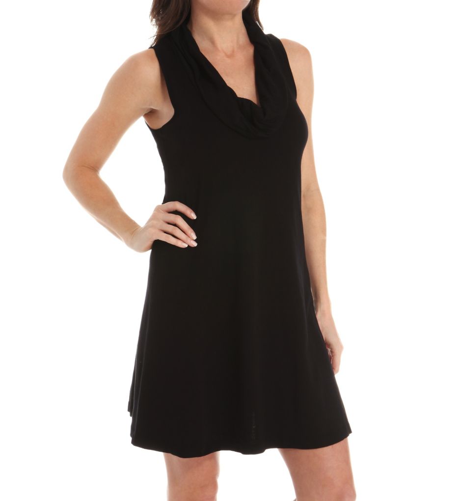 Cotton Cowl Neck Tank Dress-acs