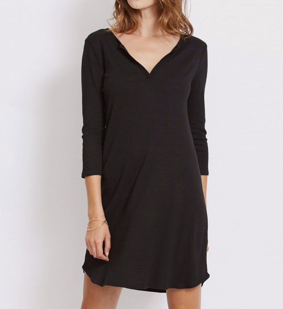 1X1 Cotton Modal Charlotte 3/4 Sleeve Dress-acs