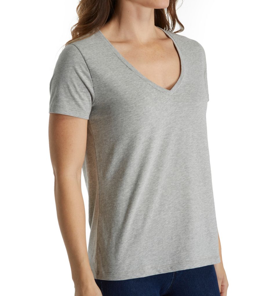 Sanded Jersey Cotton Short Sleeve V-Neck Tee-acs