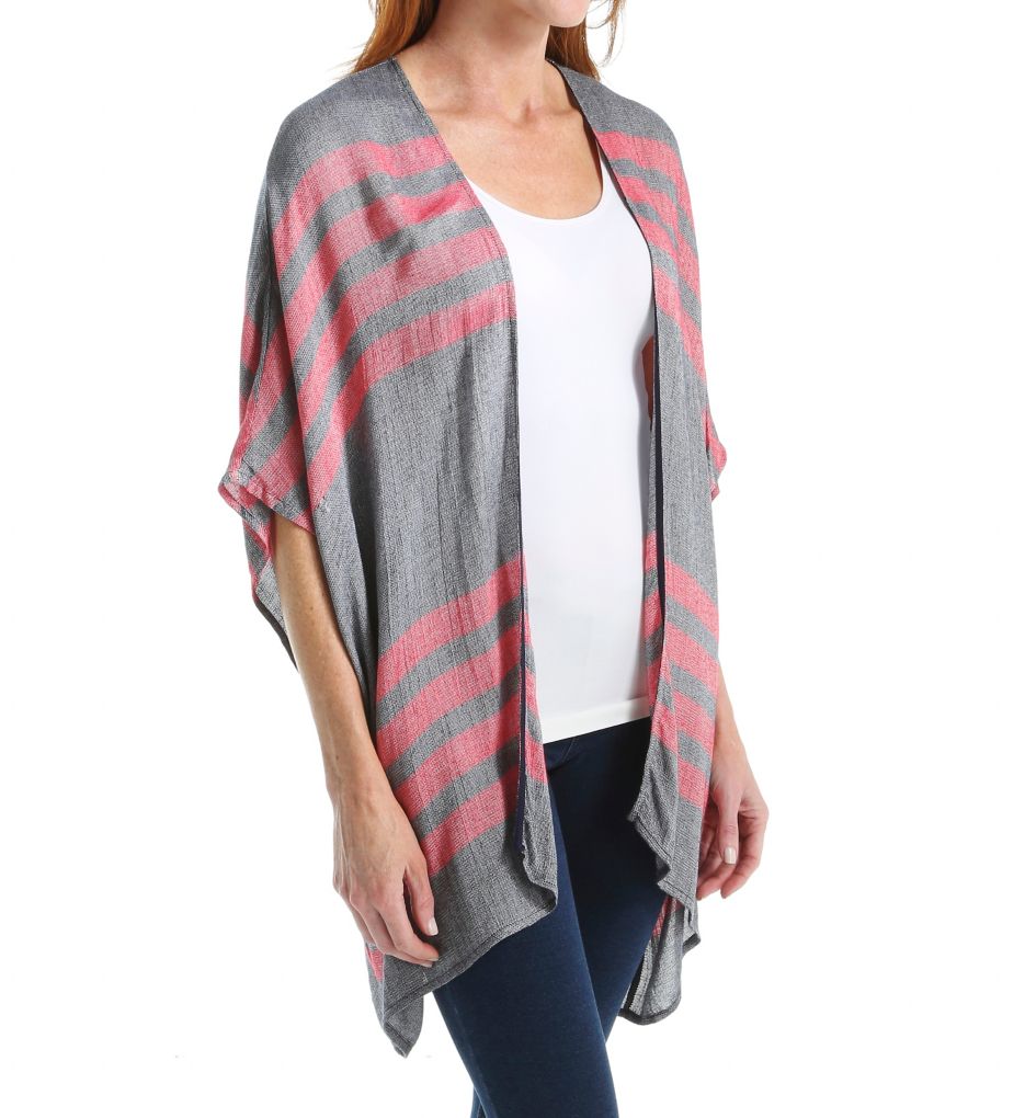 French Linen Stripe Rosa Cardigan Cover Up-acs